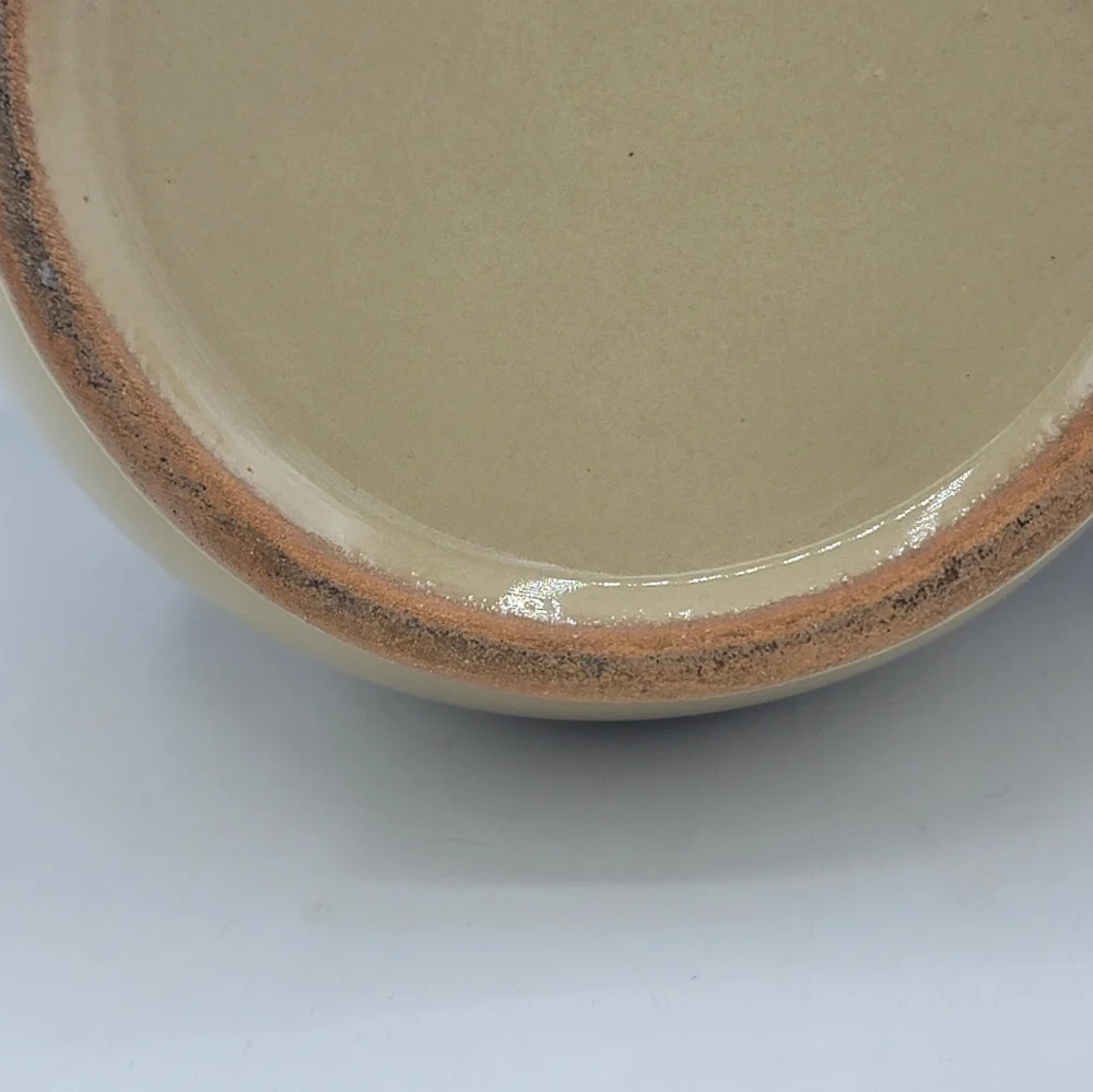 Brown Drip Glaze Round Stoneware Teapot Lid Retro Kitchen Rustic 70s Vintage